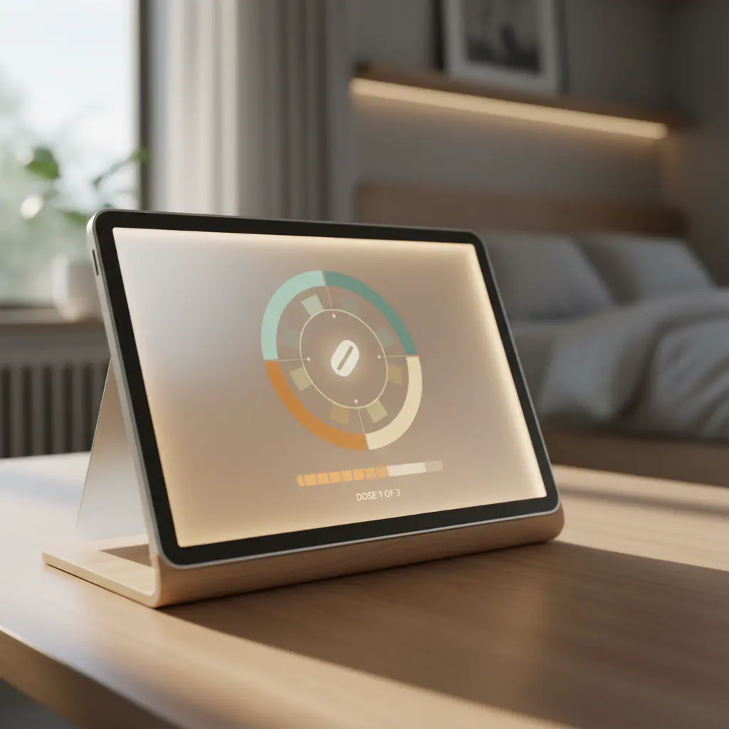 Close up of the advanced smart pill dispenser interface